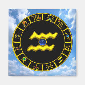 Aquarius / Zodiac Geburtstagszeichen Magnet (Vorne)