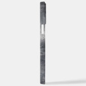 Aquarius Zodiac gestörter Silberstahlstil iPhone Hülle (Rechte Seite)