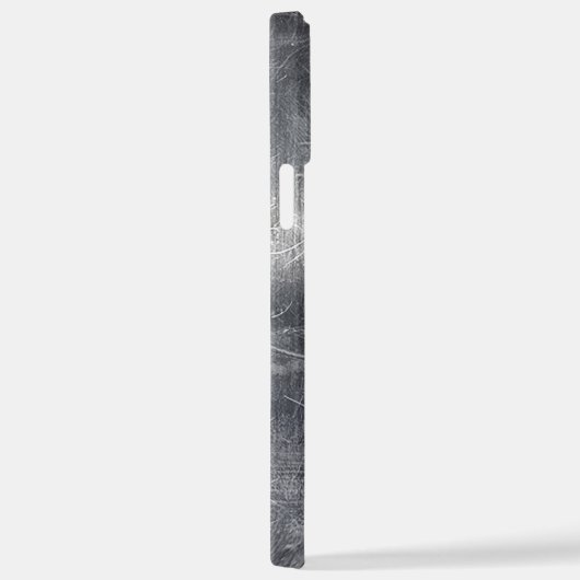 Aquarius Zodiac gestörter Silberstahlstil iPhone Hülle (Rechte Seite)