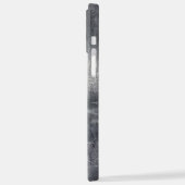 Aquarius Zodiac gestörter Silberstahlstil iPhone Hülle (Linke Seite)