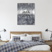 Aquarius Zodiac gestörter Silberstahlstil Leinwanddruck (Insitu (Schlafzimmer))