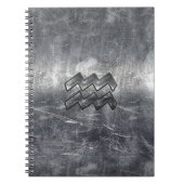 Aquarius Zodiac gestörter Silberstahlstil Notizblock (Vorderseite)