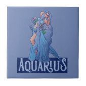 Aquarius Zodiac Goddess Belly Dancer Art Geburtsta Fliese (Vorderseite)