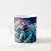 Aquarius Zodiac Goddess | Rainbow Colored Name Kaffeetasse (Vorderseite Links)