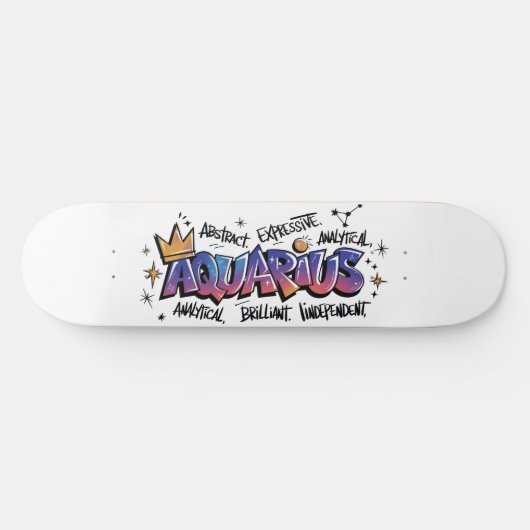 Aquarius Zodiac Graffiti  Skateboard (Horizontal)