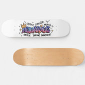 Aquarius Zodiac Graffiti  Skateboard (Horizontal)