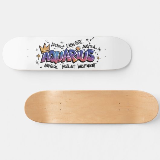 Aquarius Zodiac Graffiti  Skateboard (Horizontal)