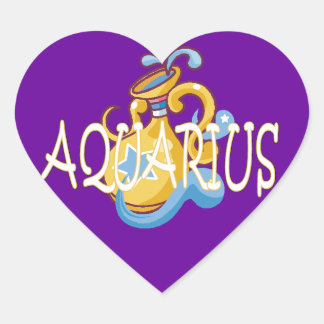 Aquarius zodiac Herz-Aufkleber