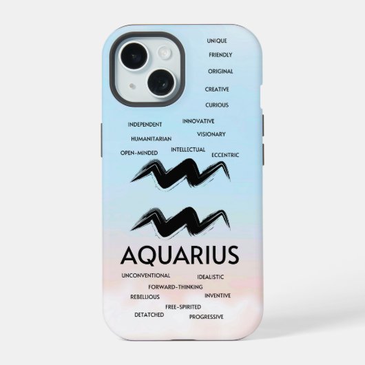 Aquarius Zodiac Horoskop Girls iPhone 15 Hülle (Rückseite)