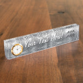 Aquarius Zodiac Industrial Silver Steel Namensplakette (Seite)