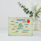 Aquarius zodiac-Karte Postkarte (Stehend Vorderseite)