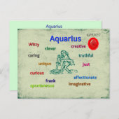 Aquarius zodiac-Karte Postkarte (Vorne/Hinten)