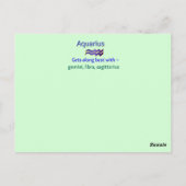 Aquarius zodiac-Karte Postkarte (Rückseite)