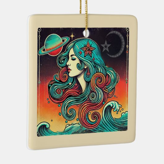 Aquarius Zodiac Keramikornament (Rechts)