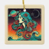 Aquarius Zodiac Keramikornament (Vorderseite)