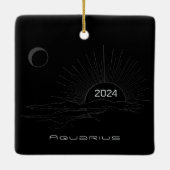 Aquarius Zodiac Keramikornament (Rückseite)