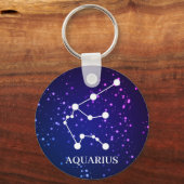 Aquarius Zodiac Konstellation Design Schlüsselanhänger (Vorderseite)