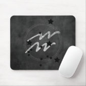 Aquarius zodiac Konstellation schwarz und silber Mousepad (Mit Mouse)