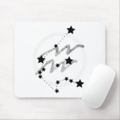 Aquarius zodiac Konstellation schwarz und silber Mousepad (Mit Mouse)