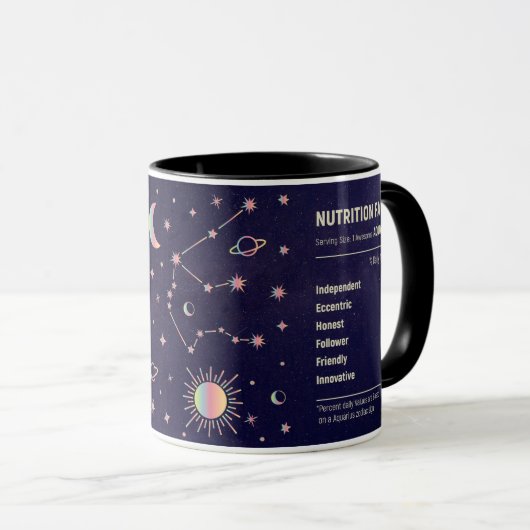 Aquarius zodiac-Konstellation und Merkmale Tasse (VorderseiteRechts)