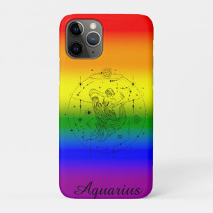 Aquarius Zodiac LGBTQ Rainbow Design Case-Mate iPhone Hülle