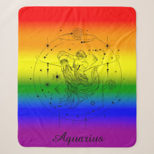 Aquarius Zodiac LGBTQ Rainbow Design Sherpadecke