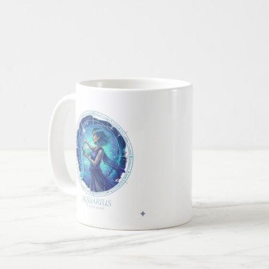 Aquarius Zodiac özel Galaxy Coffee Mug Kaffeetasse (Vorderseite Links)
