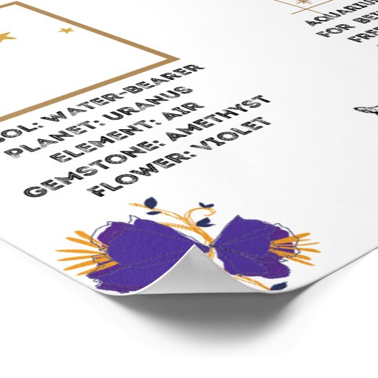 Aquarius Zodiac Poster (Ecke)