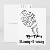Aquarius, Zodiac Postkarte (Vorne/Hinten)