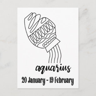 Aquarius, Zodiac Postkarte