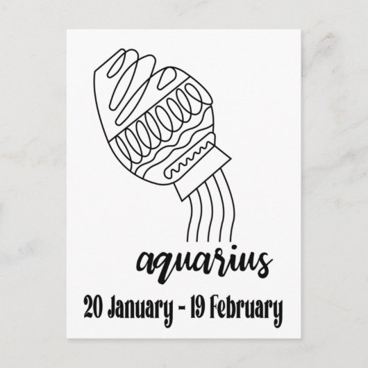 Aquarius, Zodiac Postkarte (Vorderseite)