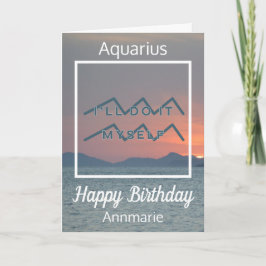 Aquarius Zodiac Quote Blue & White Geburtstagskart Karte
