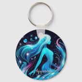 Aquarius Zodiac Schlüsselkette Schlüsselanhänger (Vorderseite)