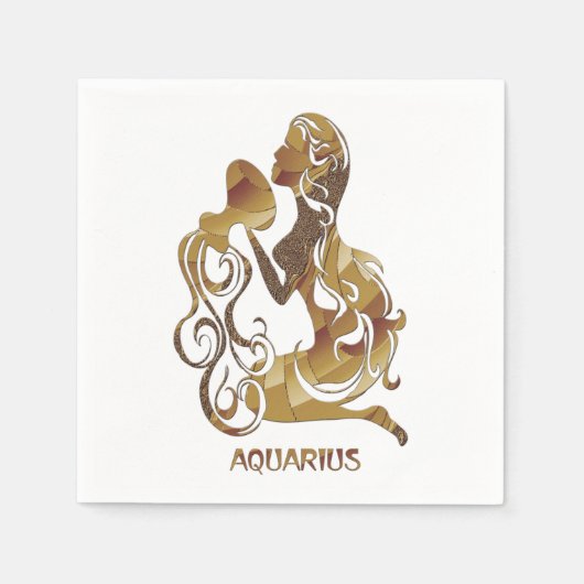 Aquarius Zodiac Serviette (Vorderseite)