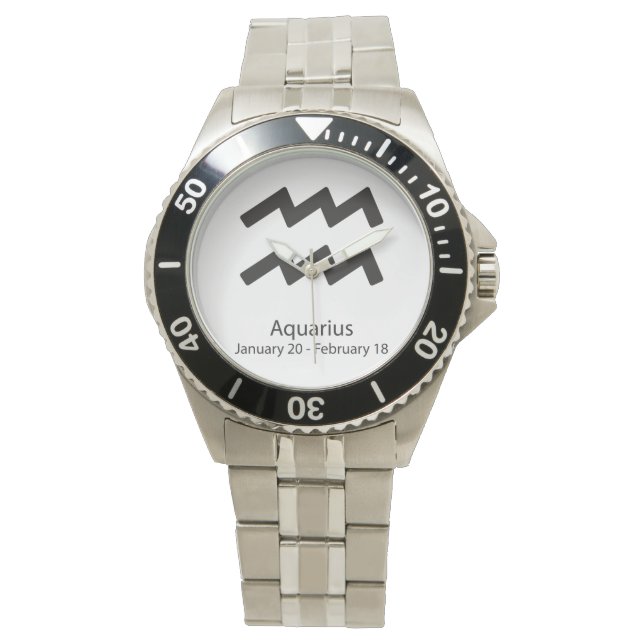 Aquarius Zodiac Sign Astrologie Armbanduhr (Vorderseite)