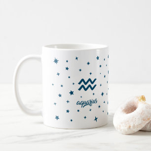 Aquarius Zodiac Sign Astrologie Geburtstag Blau We Kaffeetasse