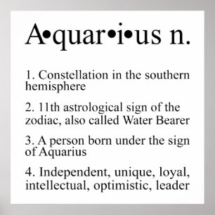Aquarius Zodiac Sign   Astrologie Horoskop Poster