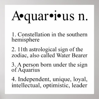 Aquarius Zodiac Sign | Astrologie Horoskop Poster
