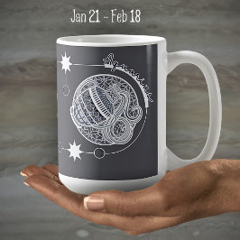 Aquarius Zodiac Sign Astrologie Mandala Blue White Kaffeetasse