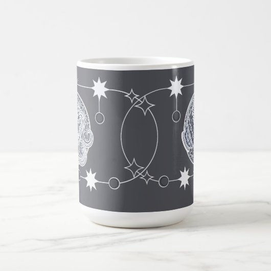 Aquarius Zodiac Sign Astrologie Mandala Blue White Kaffeetasse (Mittel)