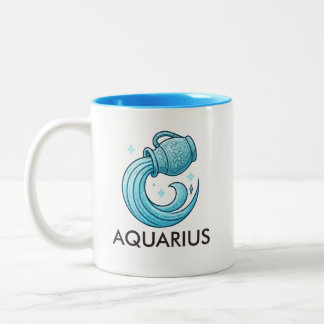 Aquarius Zodiac Sign Astrology Birthday Mug Zweifarbige Tasse