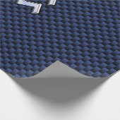 Aquarius Zodiac Sign auf blauem Kohlenstoff Geschenkpapier (Ecke)