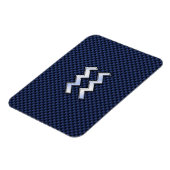 Aquarius Zodiac Sign auf blauem Kohlenstoff Magnet (Linke Seite)