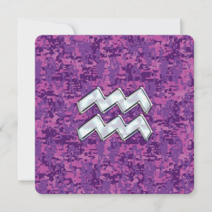 Aquarius Zodiac Sign auf Fuchsia digitale Camoufla