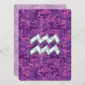 Aquarius Zodiac Sign auf Fuchsia digitale Camoufla (Vorne/Hinten)