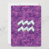 Aquarius Zodiac Sign auf Fuchsia digitale Camoufla (Vorderseite)