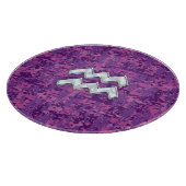 Aquarius Zodiac Sign auf Fuchsia digitale Tarnung Schneidebrett (Ecke)