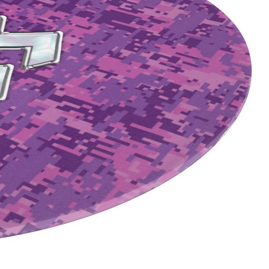 Aquarius Zodiac Sign auf Fuchsia digitale Tarnung Schneidebrett (Ecke)