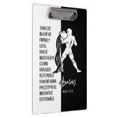Aquarius Zodiac Sign Black & White Clipboard Klemmbrett (Rechts)