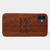 Aquarius Zodiac Sign Brown Mahogany Style Case-Mate iPhone Hülle (Rückseite (Horizontal))